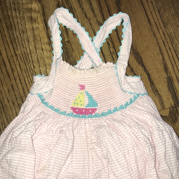 Smocked Sailboat Bubble Outfit - Picture 2 of 5